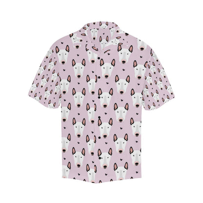 Bull Terrier Pink Print Pattern Men Aloha Hawaiian Shirt