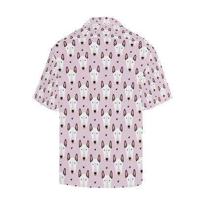 Bull Terrier Pink Print Pattern Men Aloha Hawaiian Shirt