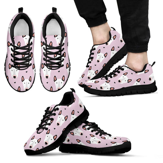 Bull Terrier Pink Print Pattern Men Sneakers Shoes
