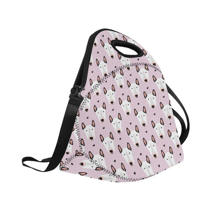Bull Terrier Pink Print Pattern Neoprene Lunch Bag (Model 1669)(Large)-JTAMIGO.COM