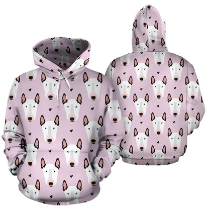 Bull Terrier Pink Print Pattern Pullover Hoodie