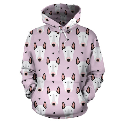 Bull Terrier Pink Print Pattern Pullover Hoodie