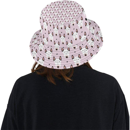 Bull Terrier Pink Print Pattern Unisex Bucket Hat