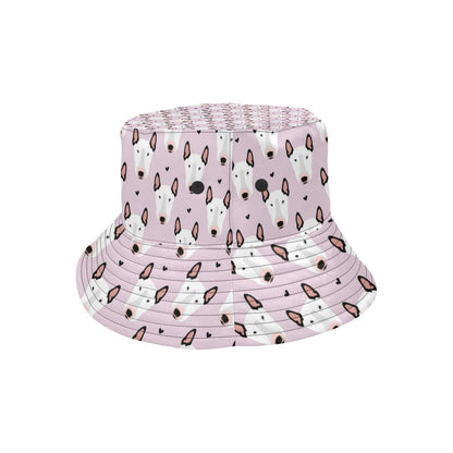Bull Terrier Pink Print Pattern Unisex Bucket Hat