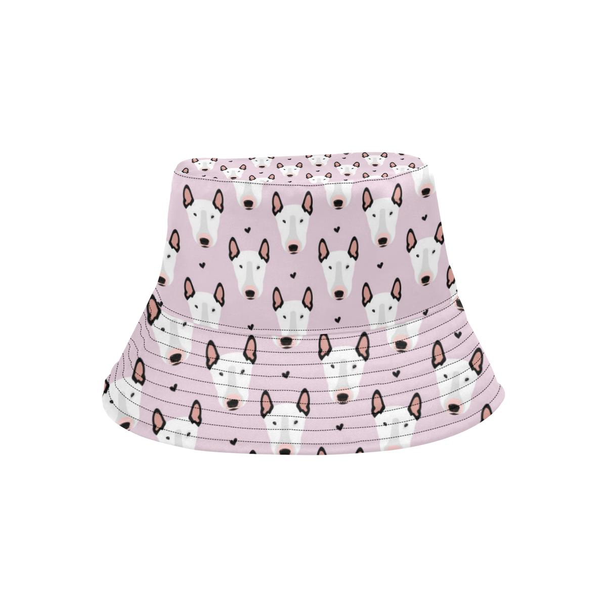 Bull Terrier Pink Print Pattern Unisex Bucket Hat