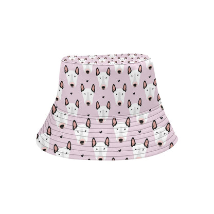 Bull Terrier Pink Print Pattern Unisex Bucket Hat