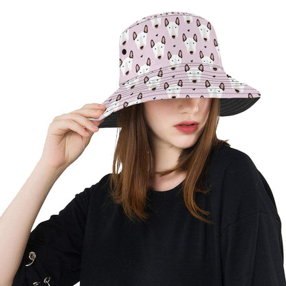 Bull Terrier Pink Print Pattern Unisex Bucket Hat