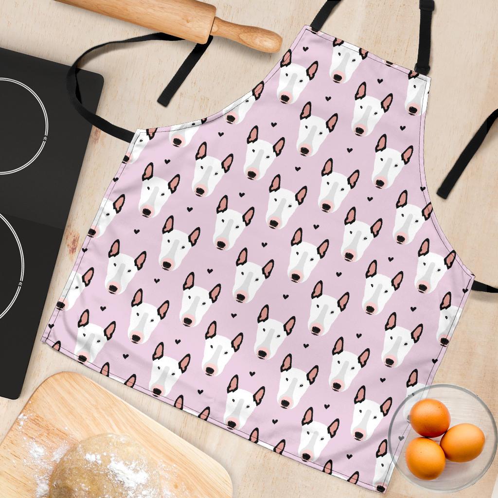 Bull Terrier Pink Print Pattern Women Apron