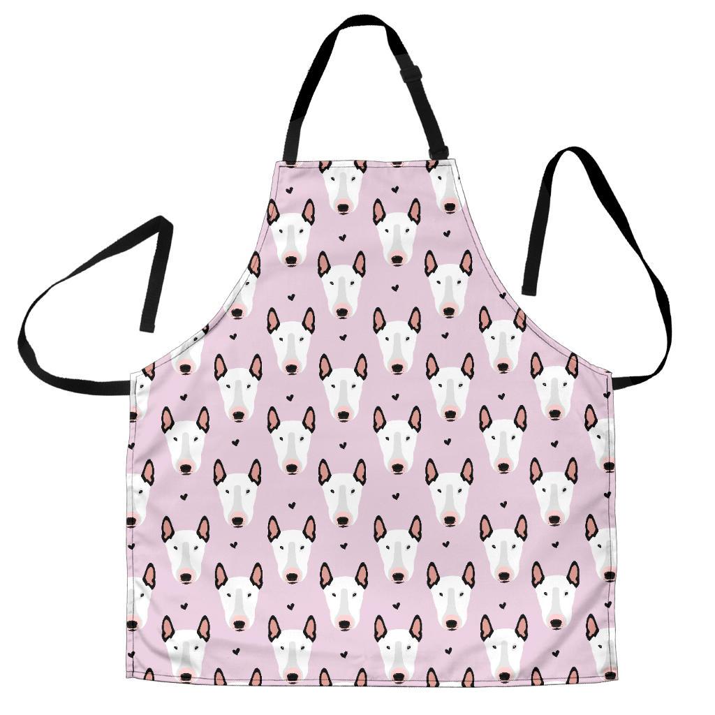 Bull Terrier Pink Print Pattern Women Apron