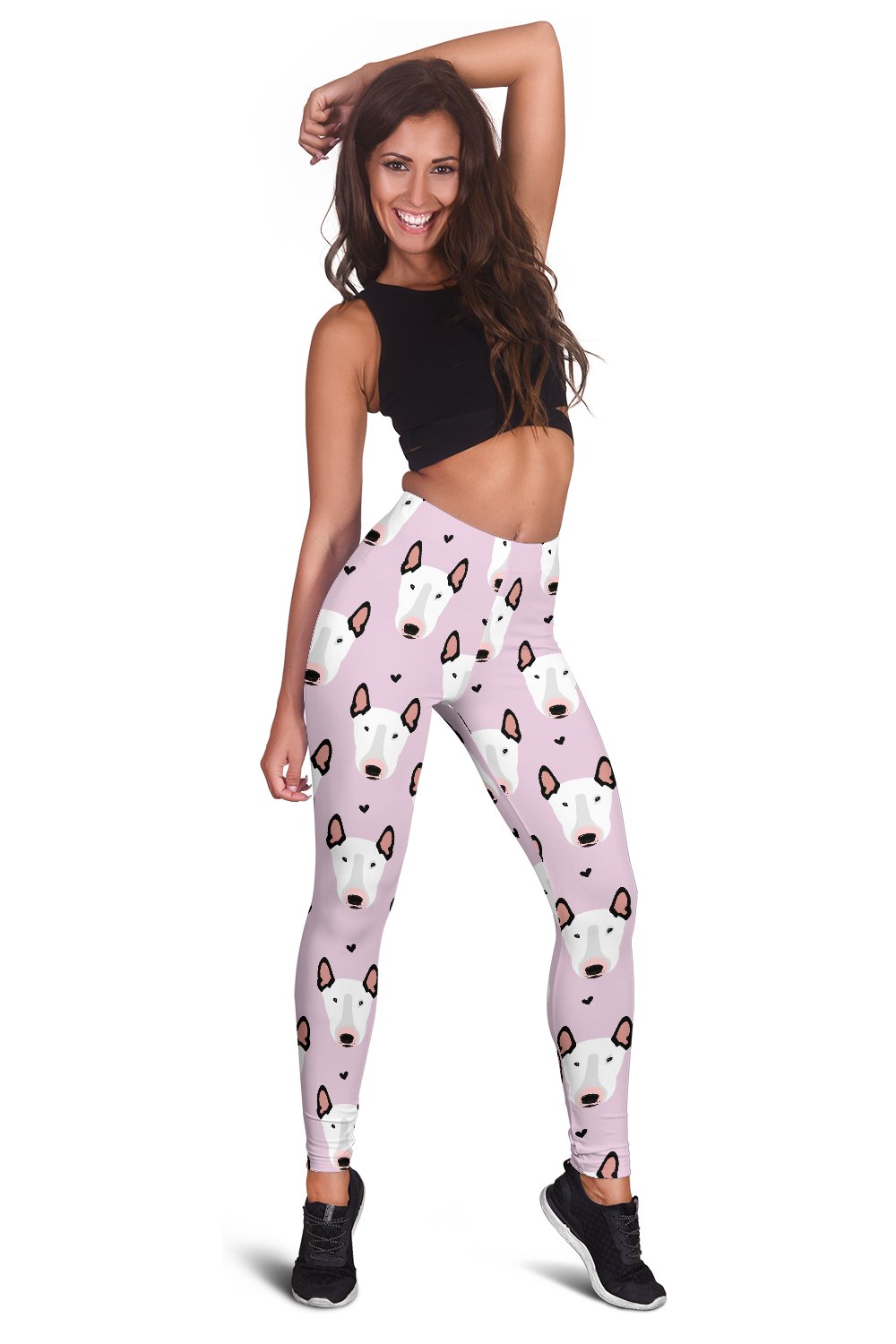 Bull Terrier Pink Print Pattern Women Leggings