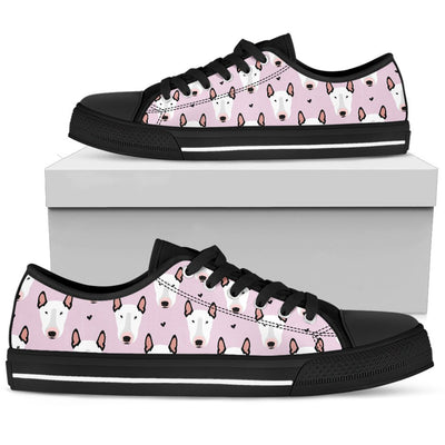 Bull Terrier Pink Print Pattern Women Low Top Shoes