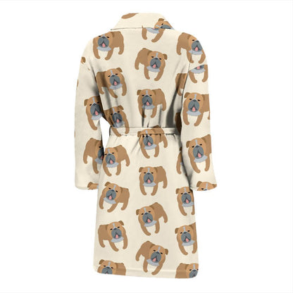 Bulldogs Pattern Print Design 01 Men Bathrobe-JORJUNE.COM