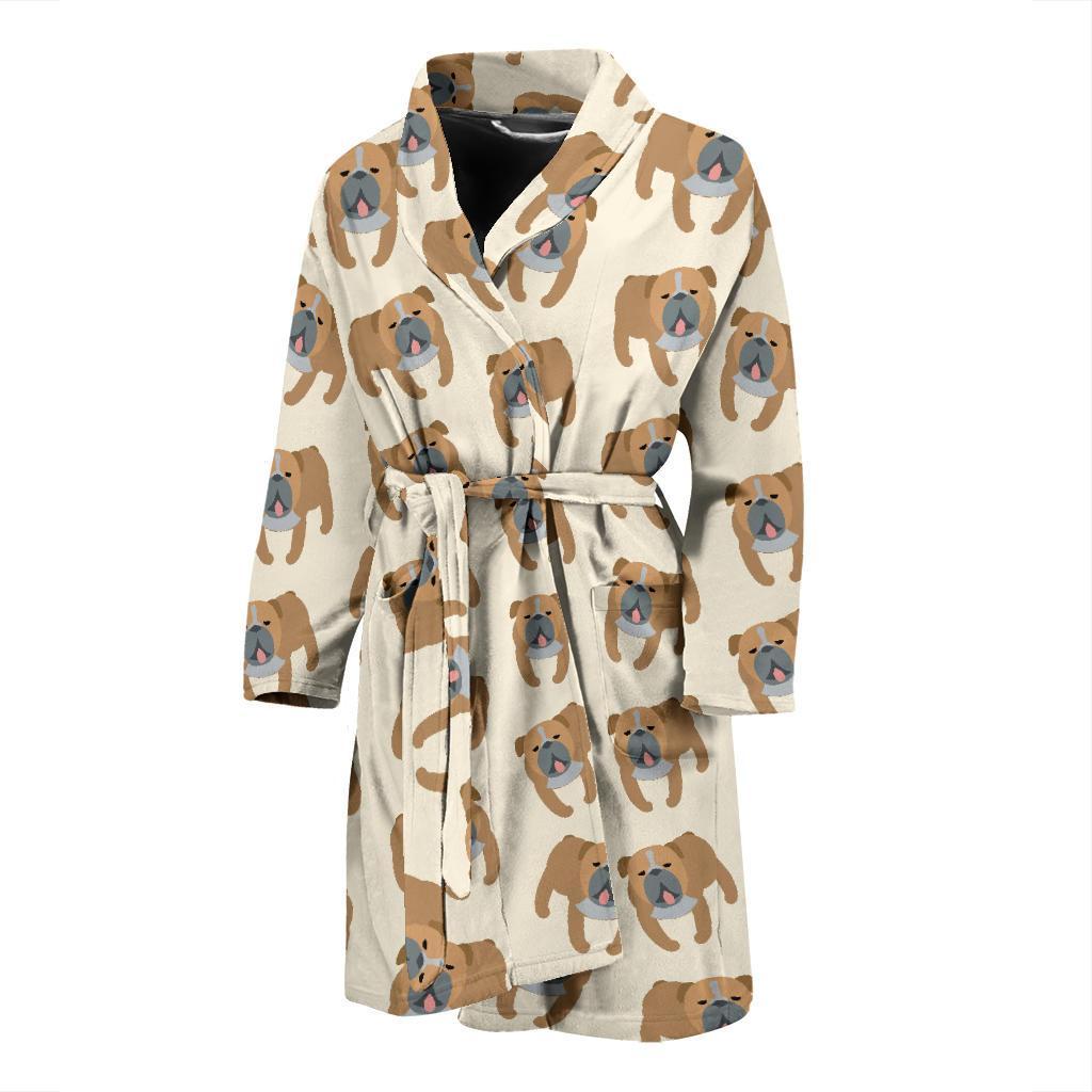 Bulldogs Pattern Print Design 01 Men Bathrobe-JORJUNE.COM
