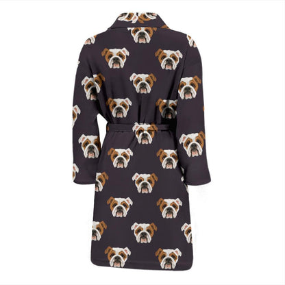 Bulldogs Pattern Print Design 03 Men Bathrobe-JORJUNE.COM