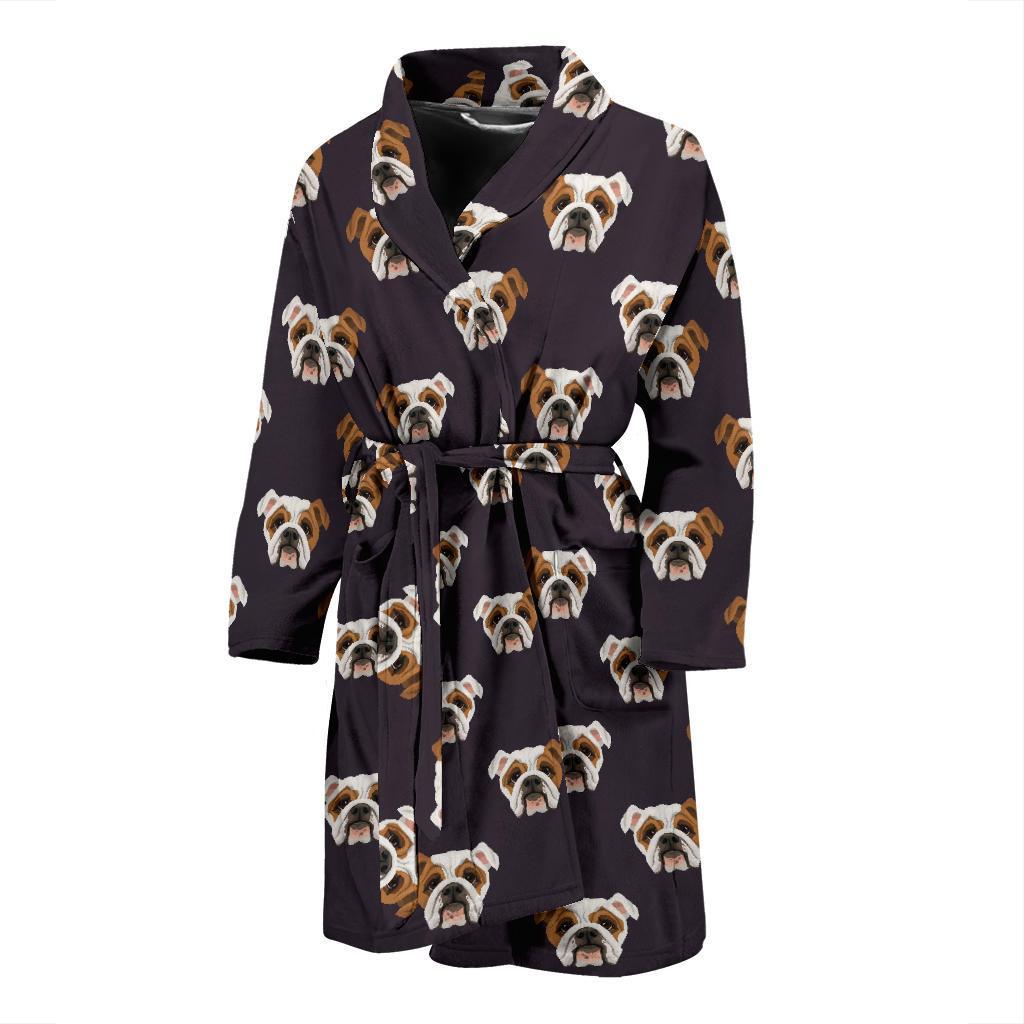 Bulldogs Pattern Print Design 03 Men Bathrobe-JORJUNE.COM