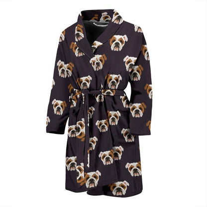 Bulldogs Pattern Print Design 03 Men Bathrobe-JORJUNE.COM
