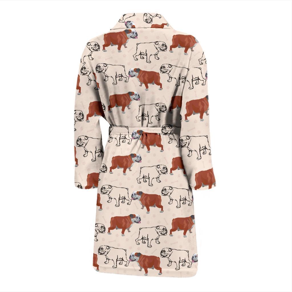 Bulldogs Pattern Print Design 04 Men Bathrobe-JORJUNE.COM
