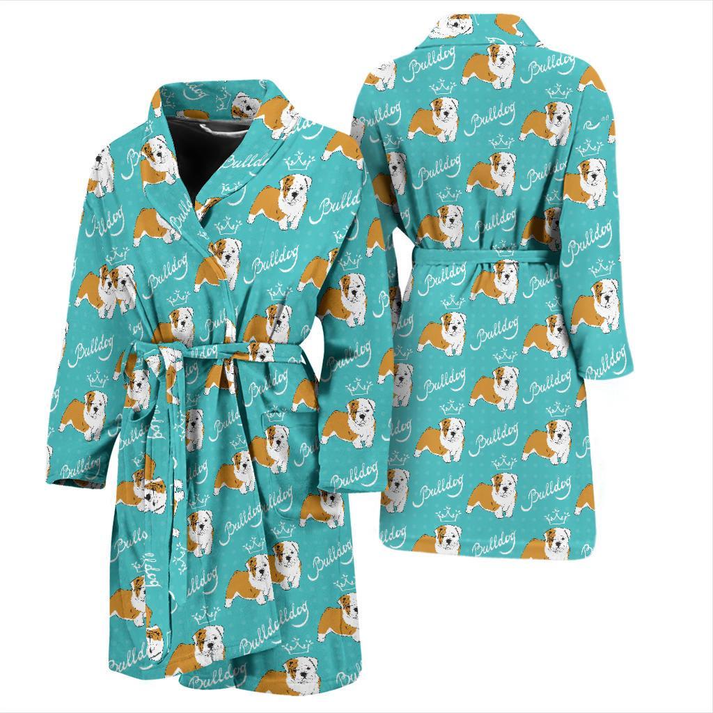 Bulldogs Pattern Print Design 05 Men Bathrobe-JORJUNE.COM
