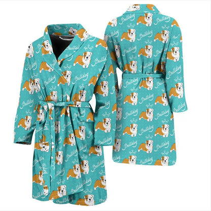 Bulldogs Pattern Print Design 05 Men Bathrobe-JORJUNE.COM