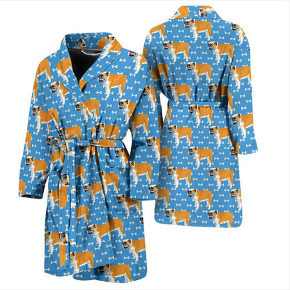 Bulldogs Pattern Print Design 06 Men Bathrobe-JORJUNE.COM