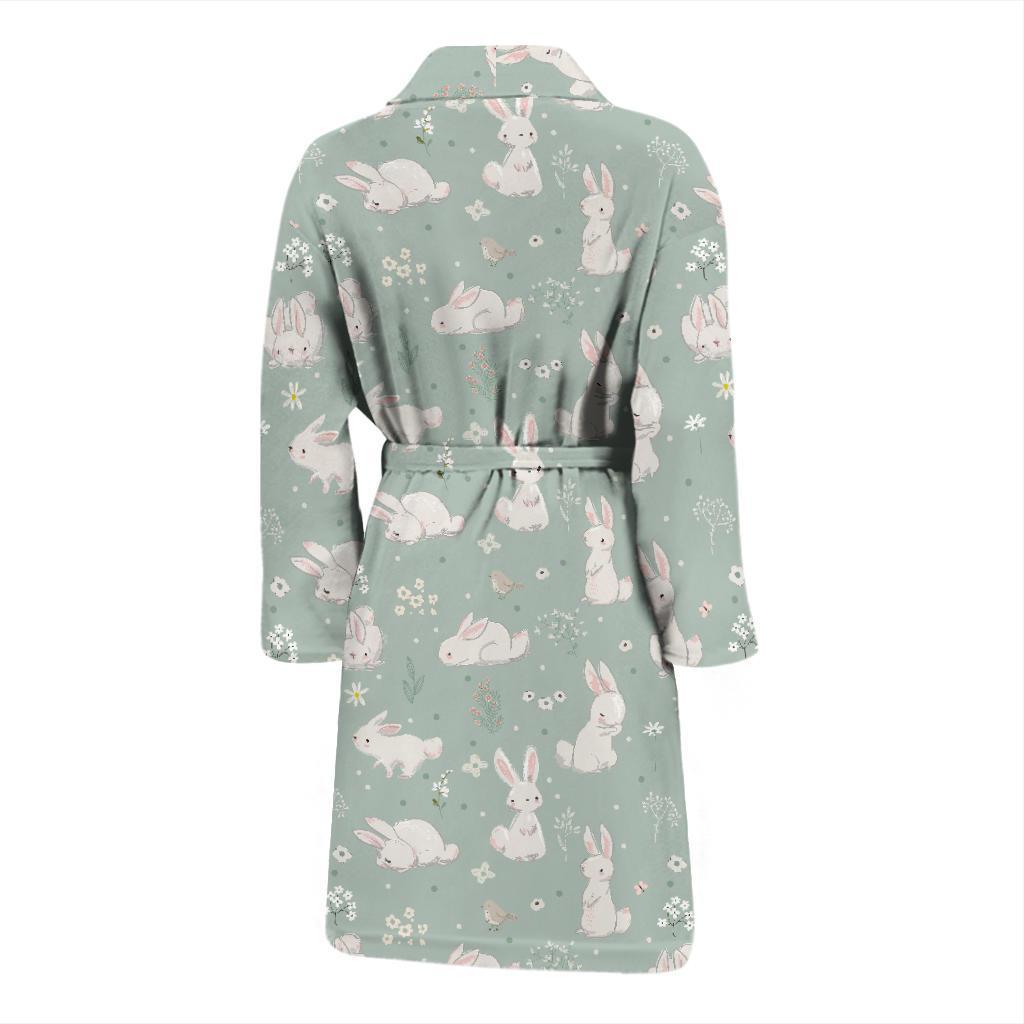 Bunny Pattern Print Design 03 Men Bathrobe-JORJUNE.COM