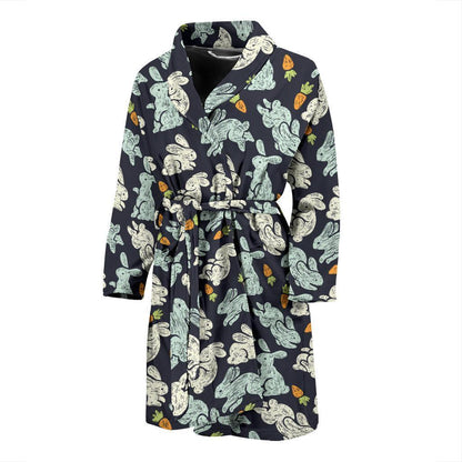 Bunny Pattern Print Design 04 Men Bathrobe-JORJUNE.COM