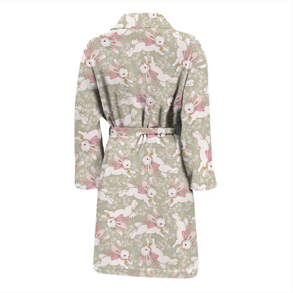 Bunny Pattern Print Design 06 Men Bathrobe-JORJUNE.COM