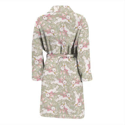 Bunny Pattern Print Design 06 Men Bathrobe-JORJUNE.COM