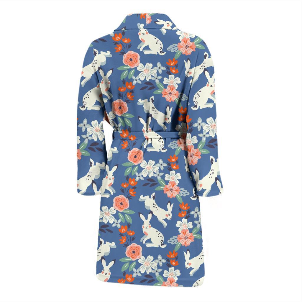 Bunny Pattern Print Design 07 Men Bathrobe-JORJUNE.COM