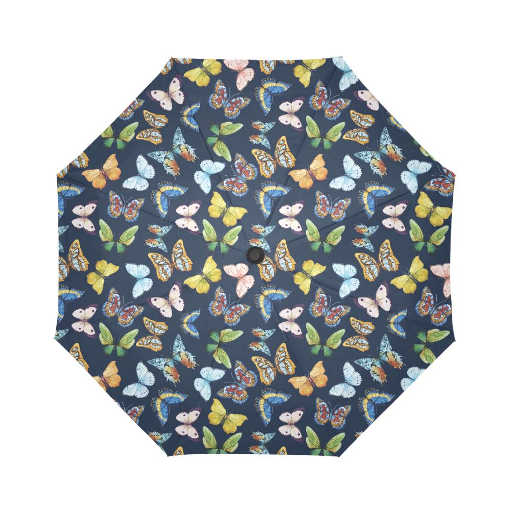 Butterfly Beautiful Print Pattern Automatic Foldable Umbrella