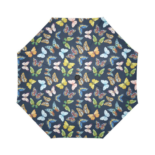 Butterfly Beautiful Print Pattern Automatic Foldable Umbrella