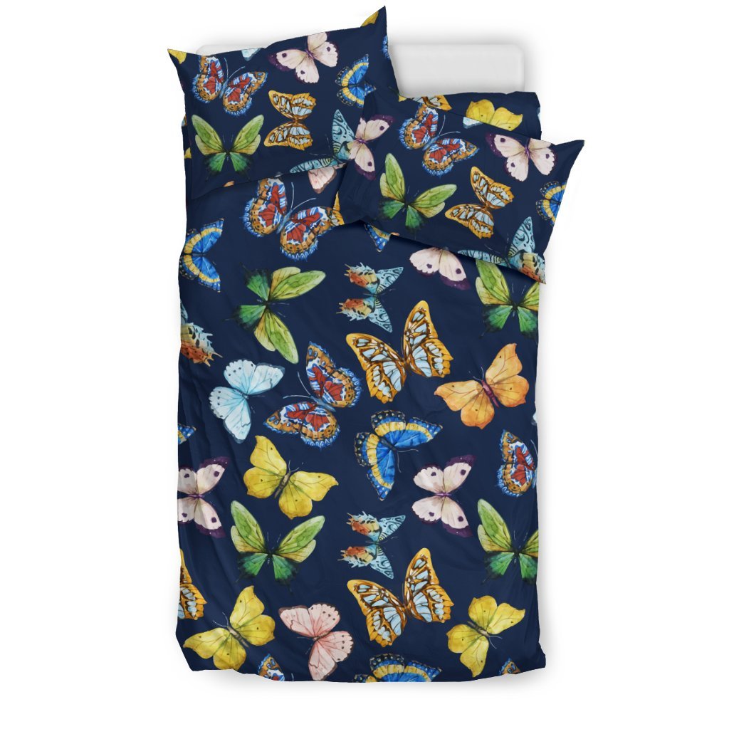 Butterfly Beautiful Print Pattern Duvet Cover Bedding Set