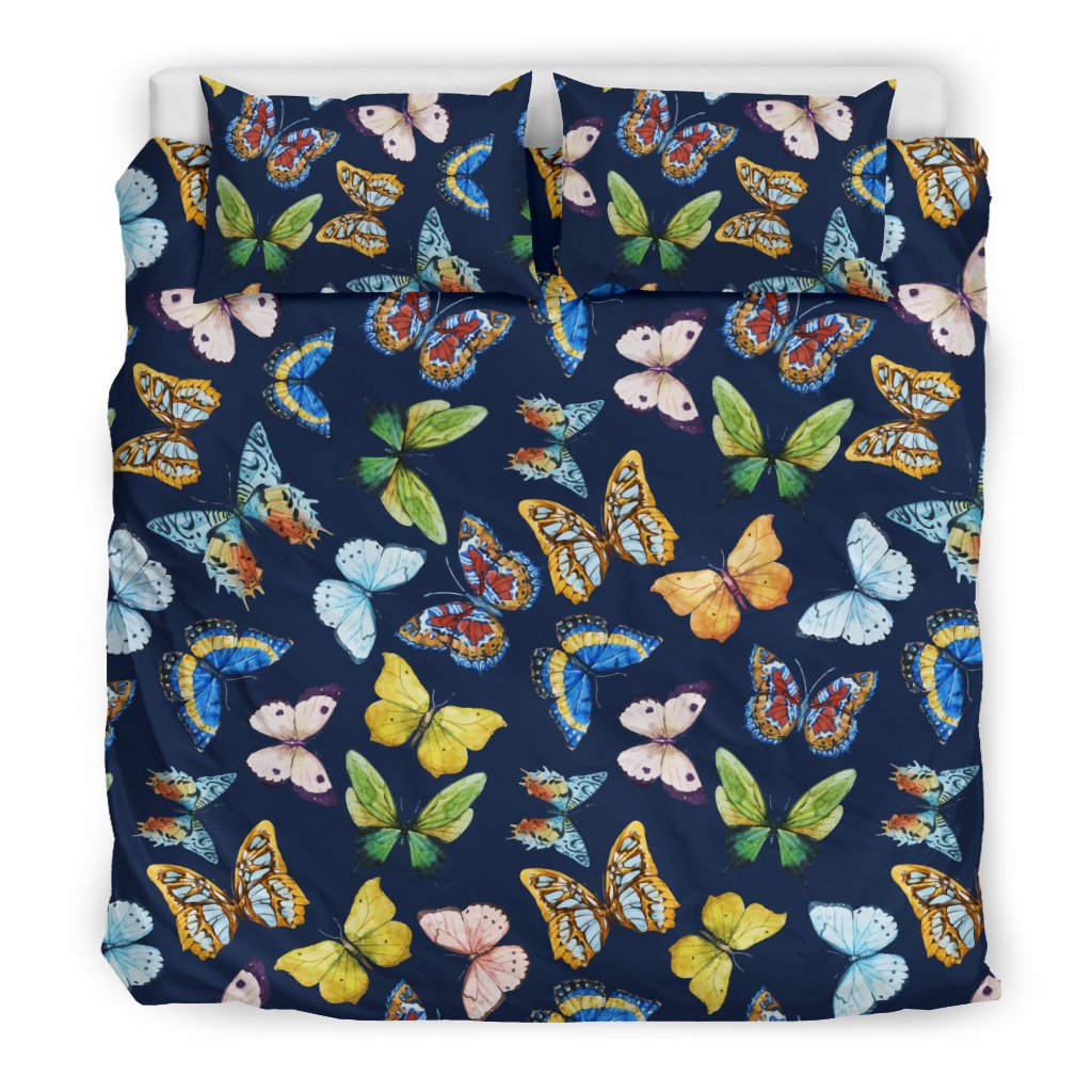 Butterfly Beautiful Print Pattern Duvet Cover Bedding Set