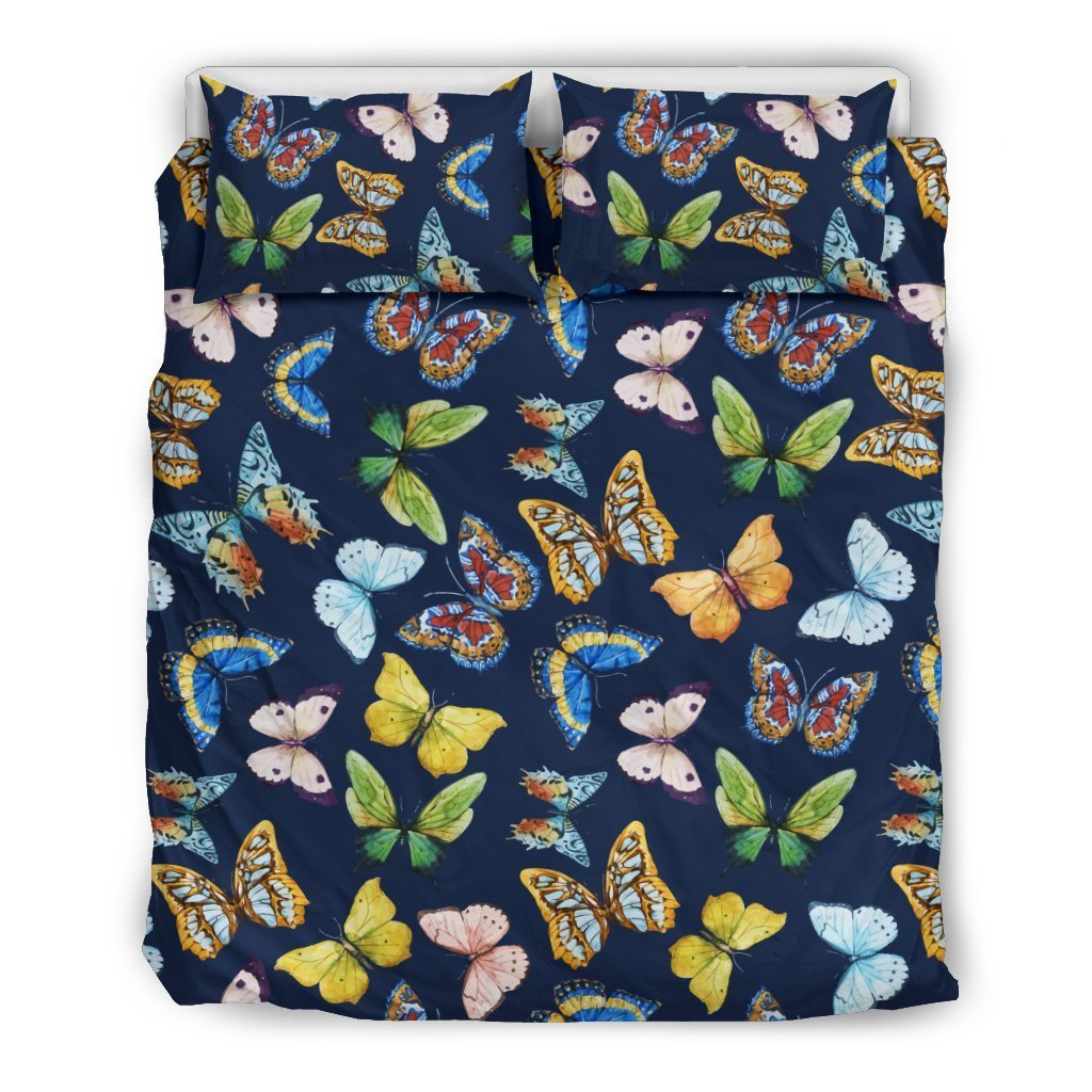 Butterfly Beautiful Print Pattern Duvet Cover Bedding Set