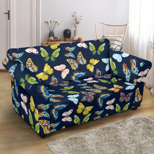 Butterfly Beautiful Print Pattern Loveseat Slipcover-JTAMIGO.COM
