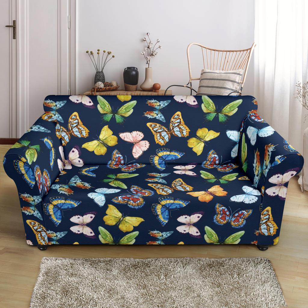 Butterfly Beautiful Print Pattern Loveseat Slipcover-JTAMIGO.COM