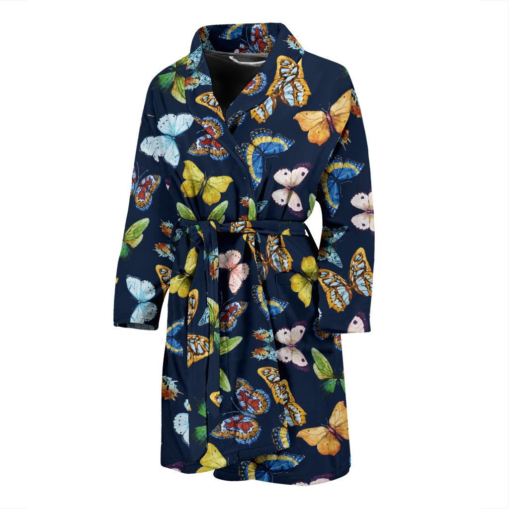 Butterfly Beautiful Print Pattern Men Bath Robe-JTAMIGO.COM