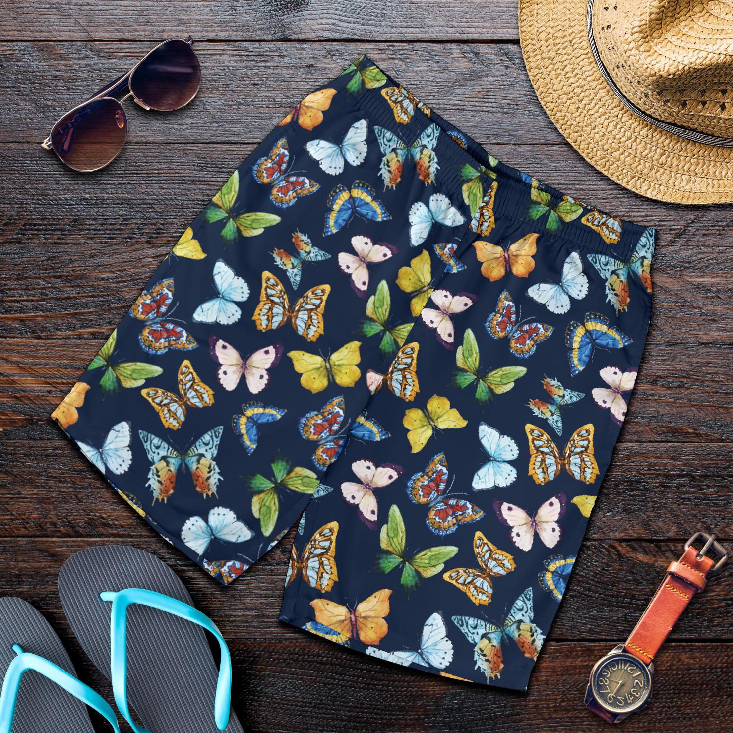 Butterfly Beautiful Print Pattern Mens Shorts-JTAMIGO.COM