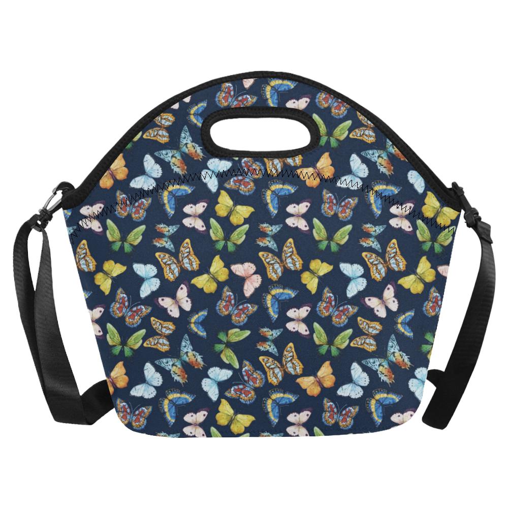 Butterfly Beautiful Print Pattern Neoprene Lunch Bag (Model 1669)(Large)-JTAMIGO.COM