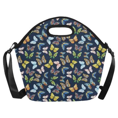 Butterfly Beautiful Print Pattern Neoprene Lunch Bag (Model 1669)(Large)-JTAMIGO.COM