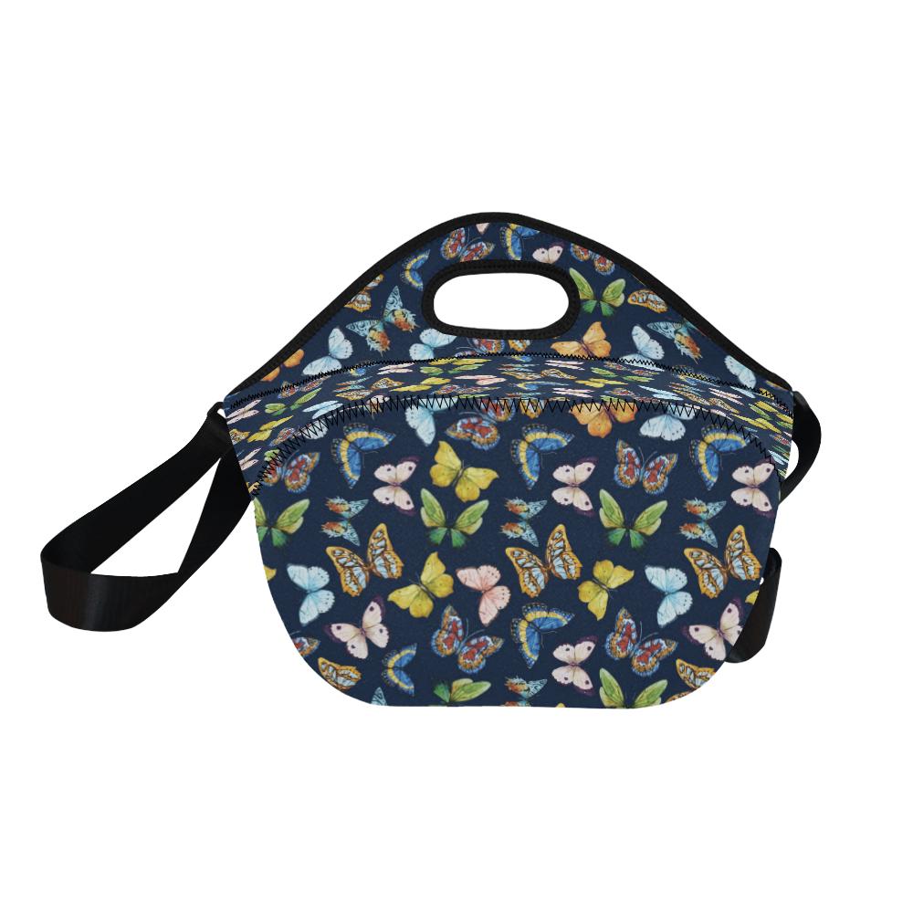 Butterfly Beautiful Print Pattern Neoprene Lunch Bag (Model 1669)(Large)-JTAMIGO.COM
