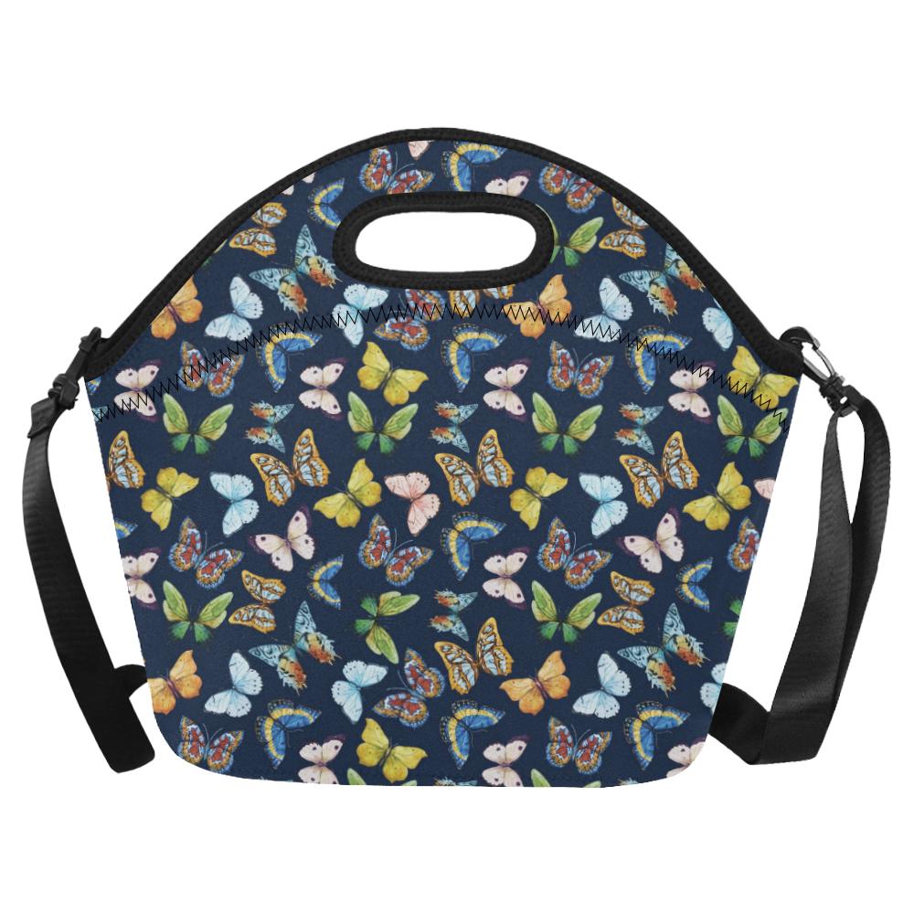 Butterfly Beautiful Print Pattern Neoprene Lunch Bag (Model 1669)(Large)-JTAMIGO.COM