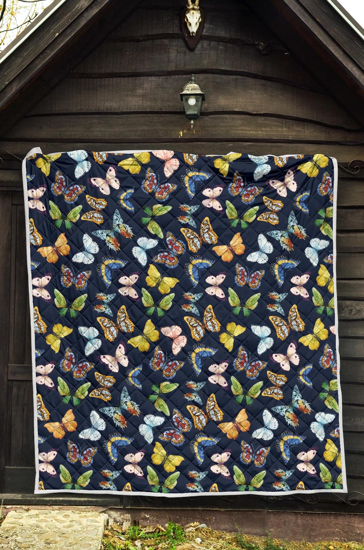 Butterfly Beautiful Print Pattern Premium Quilt-JTAMIGO.COM