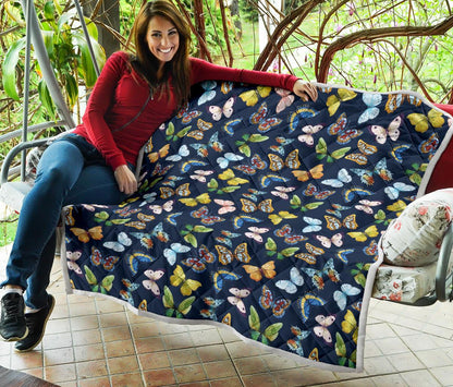 Butterfly Beautiful Print Pattern Premium Quilt-JTAMIGO.COM