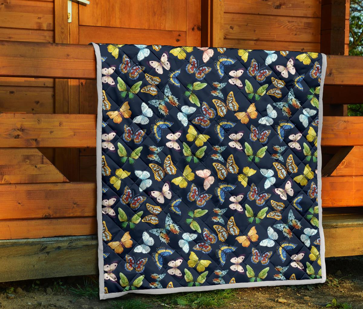 Butterfly Beautiful Print Pattern Premium Quilt-JTAMIGO.COM