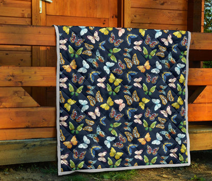 Butterfly Beautiful Print Pattern Premium Quilt-JTAMIGO.COM
