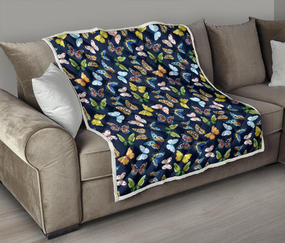 Butterfly Beautiful Print Pattern Premium Quilt-JTAMIGO.COM