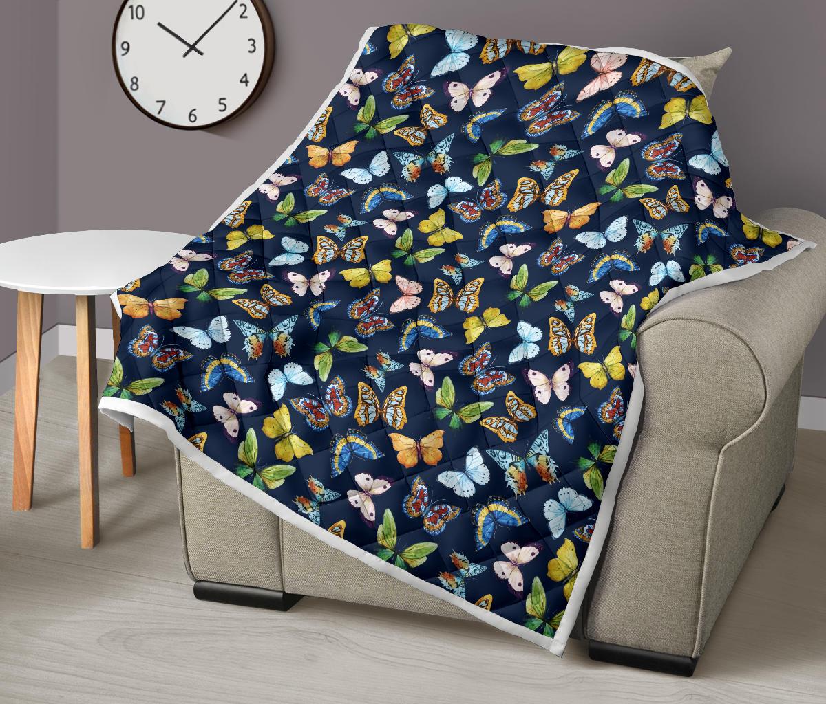 Butterfly Beautiful Print Pattern Premium Quilt-JTAMIGO.COM