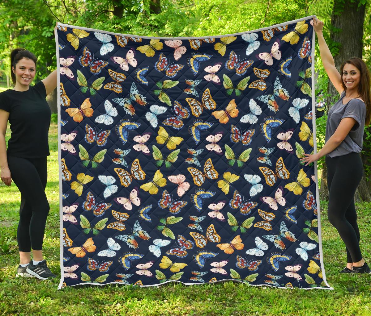 Butterfly Beautiful Print Pattern Premium Quilt-JTAMIGO.COM