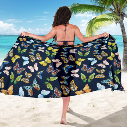 Butterfly Beautiful Print Pattern Sarong Pareo Wrap